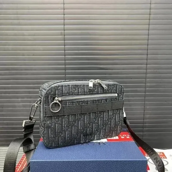 Dior Oblique Monogram Camera Bag Black Crossbody Bag - 1