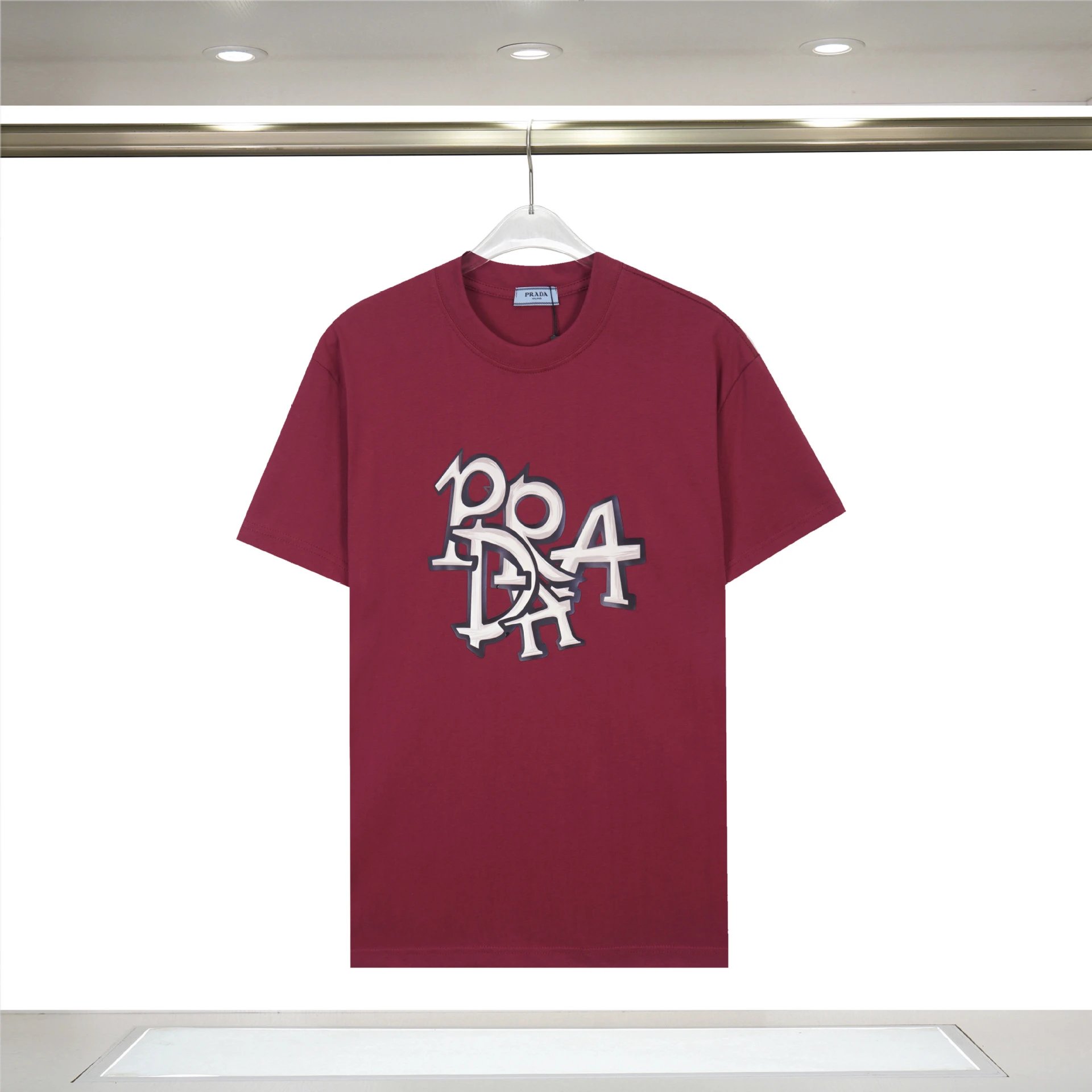 Prada Painted Logo T-Shirt Black/White - 32