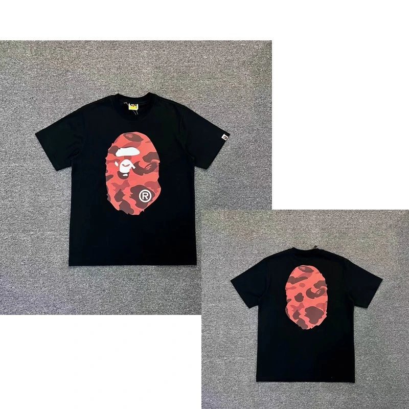 Bape Double-sided Printed Camouflage Ape Man Couple's Summer Short Sleeve T-shirt