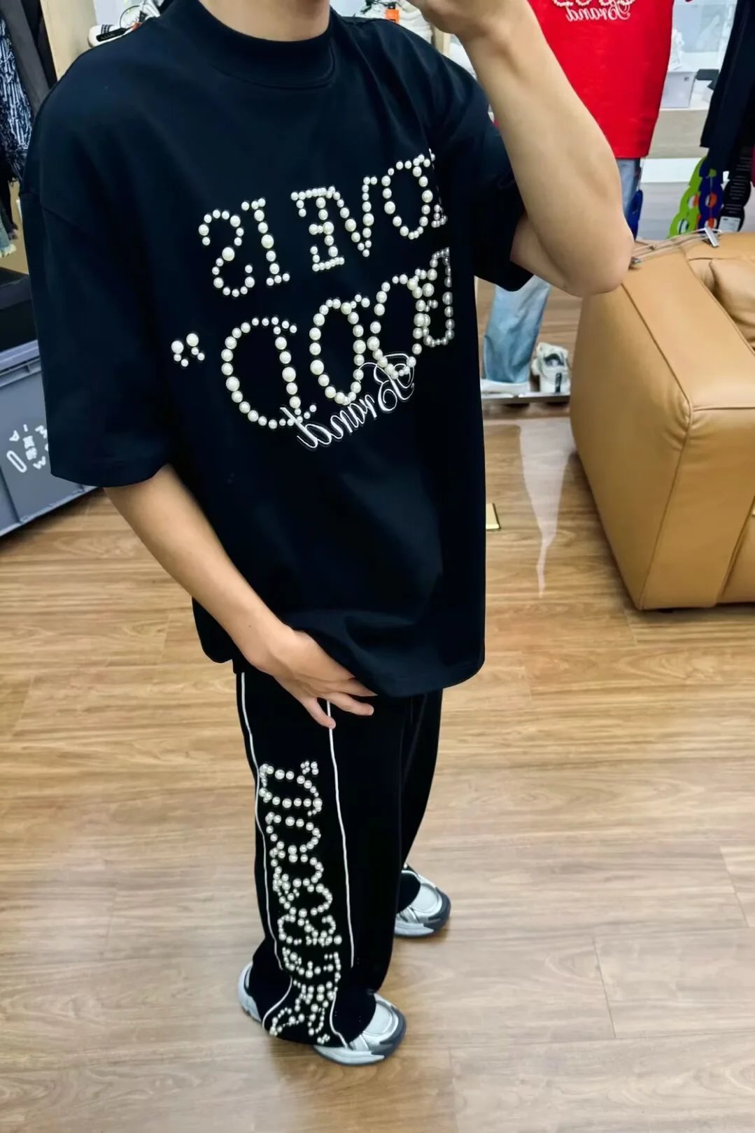 GOOD BRAND Love Is Good Embellished Track Pants Black - 7