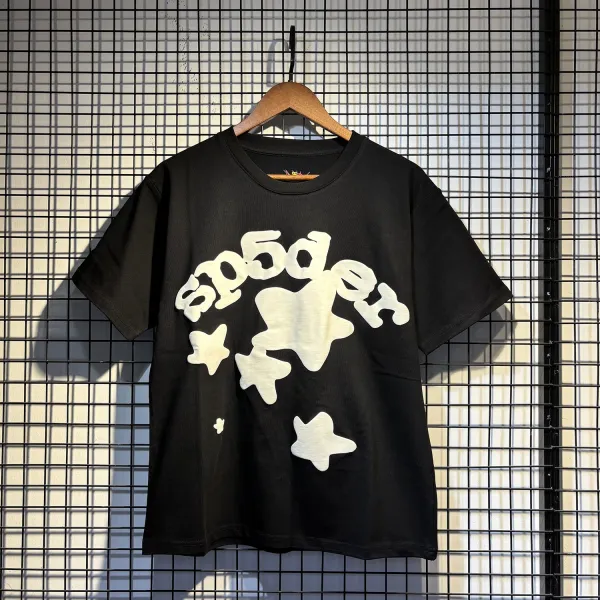 SP5DER Spider Web Graphic Gray T-Shirt - 21