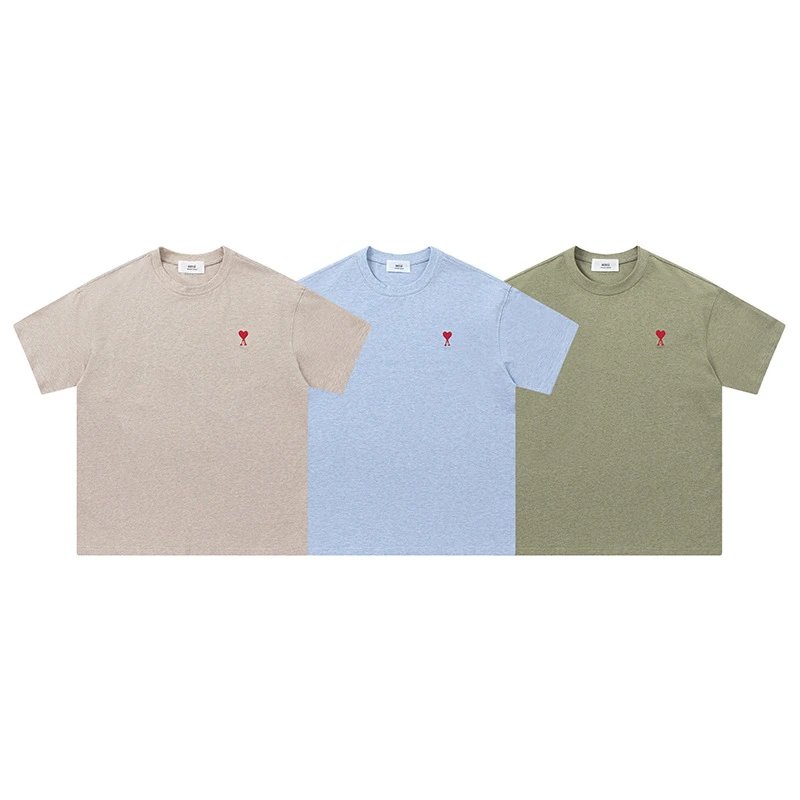 Ami Paris Minimalist Logo T-Shirt Yellow - 32