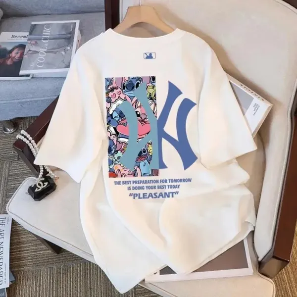 MLB x Disney Stitch Graphic Print White T-Shirt - 1