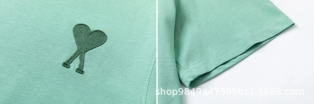 Ami Paris Minimalist Logo T-Shirt Yellow - 6