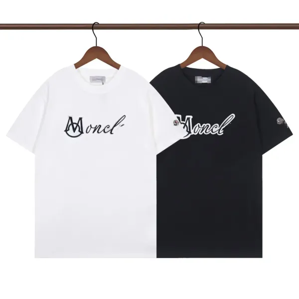 Moncler Script Logo T-Shirt White and Black - 1