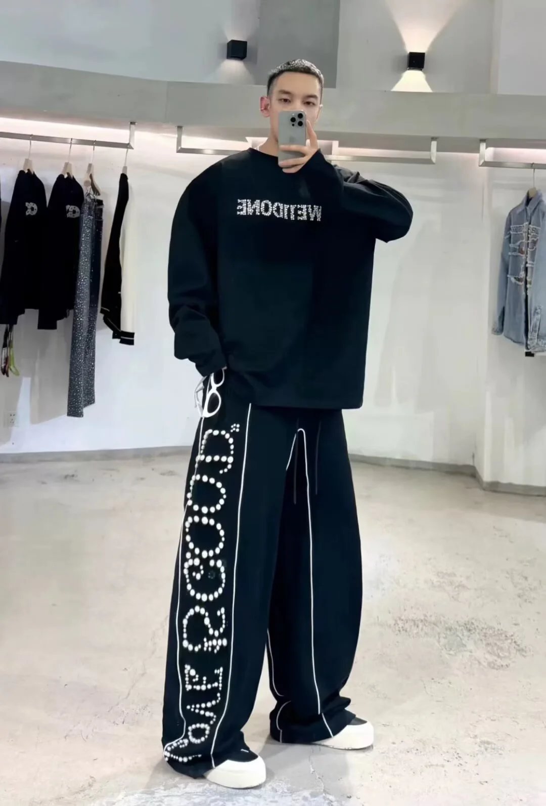 GOOD BRAND Love Is Good Embellished Track Pants Black - 9