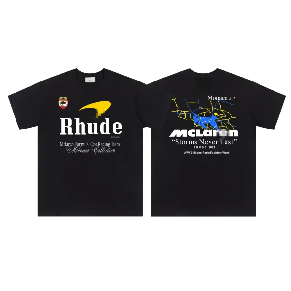 Rhude x McLaren Monaco Collection Black T-Shirt - 1