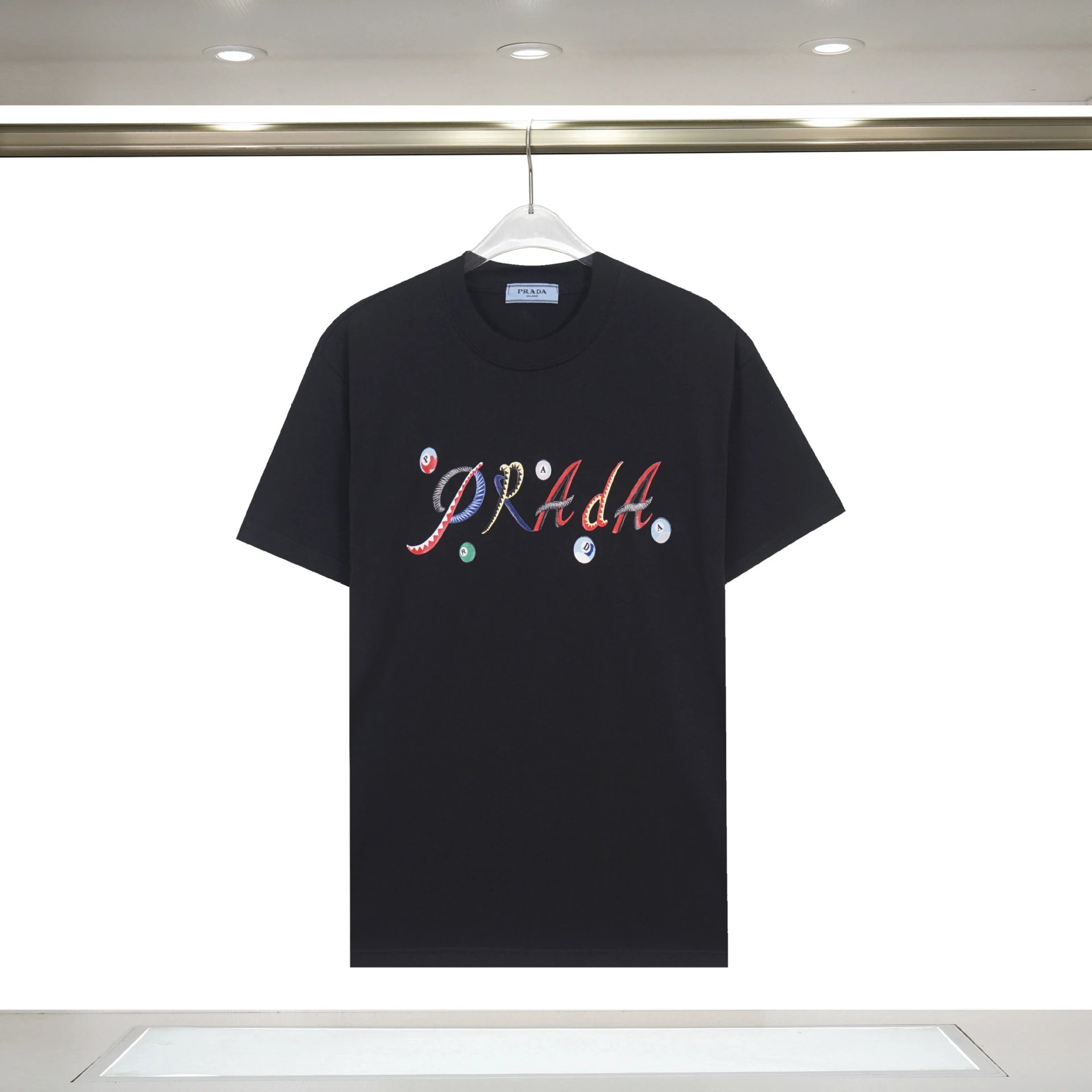 Prada Painted Logo T-Shirt Black/White - 26