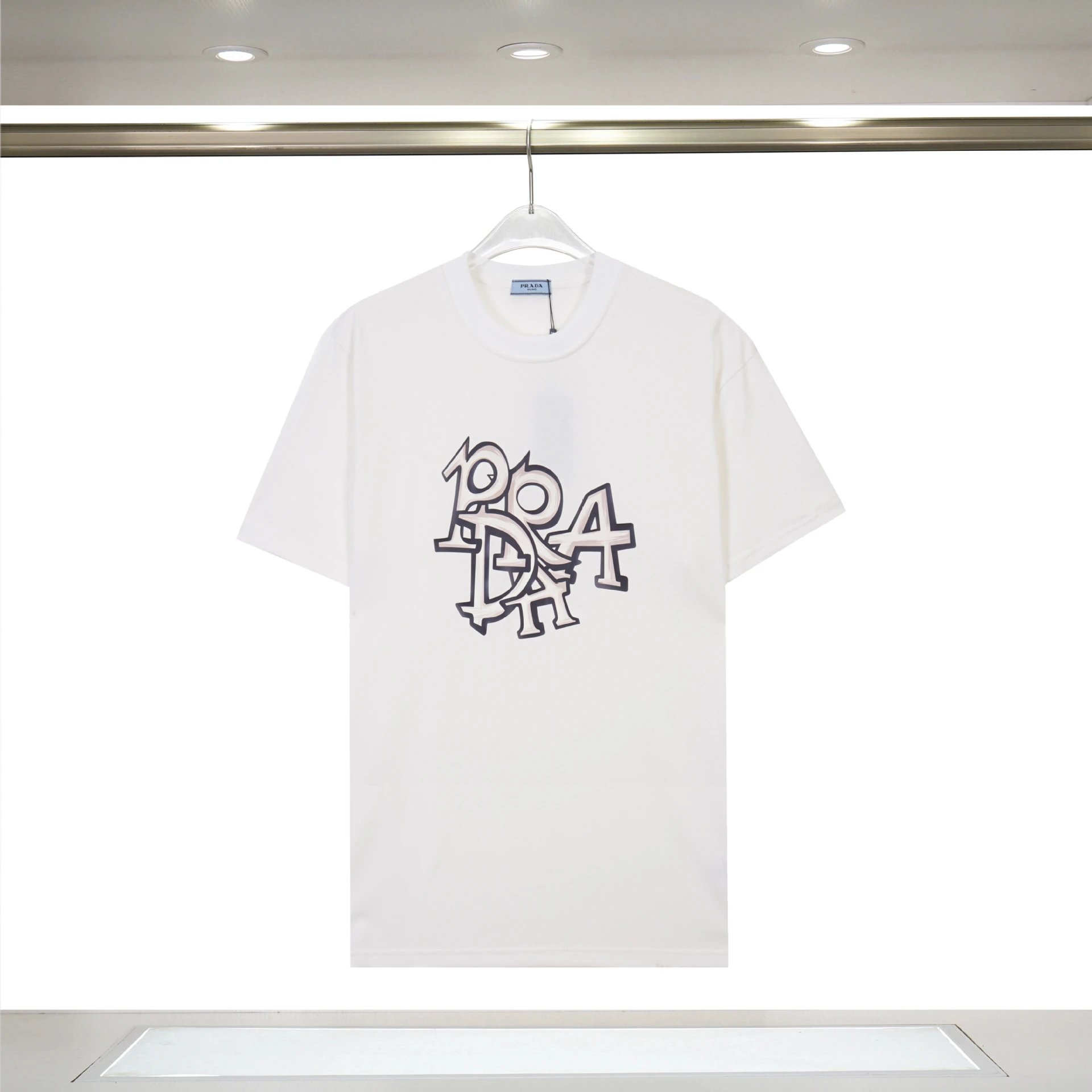 Prada Painted Logo T-Shirt Black/White - 31