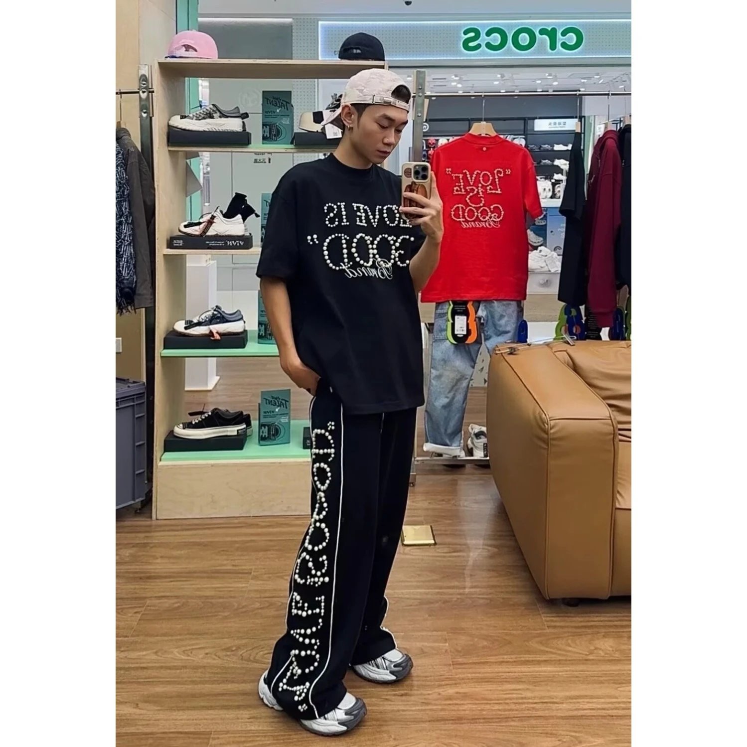 GOOD BRAND Love Is Good Embellished Track Pants Black - 10