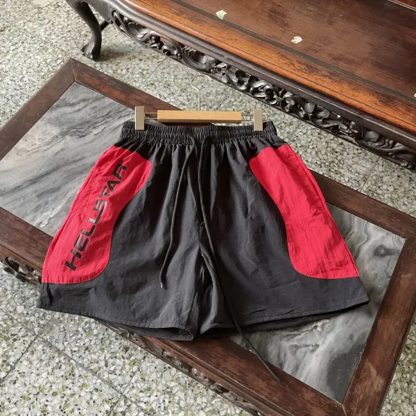 Hellstar Panelled Shorts Black/Red - 1