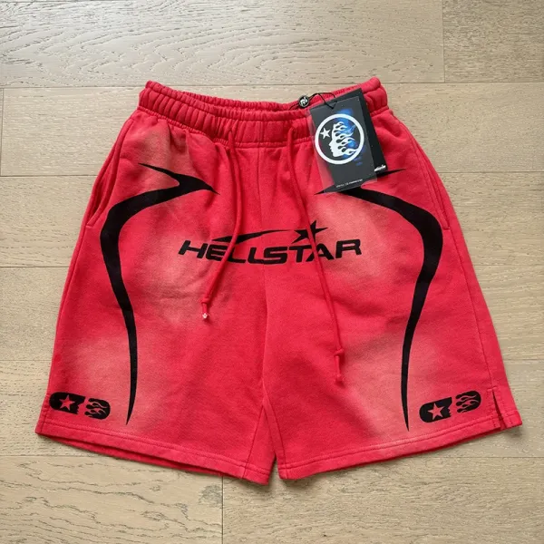 Hellstar Flame Graphic Sweatshorts Red - 1