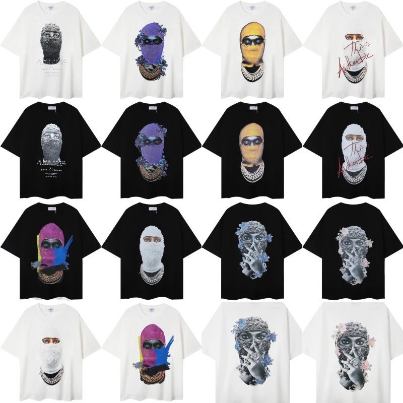 American IH NOM UH NIT Stranger Things Masked Man Streetwear Short Sleeve T-Shirt for Men, Women's High Street Summer Tee