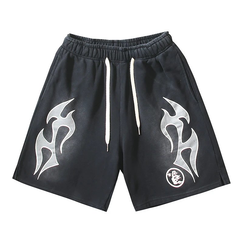 Hellstar Patchwork Panel Shorts Black and Green - 6