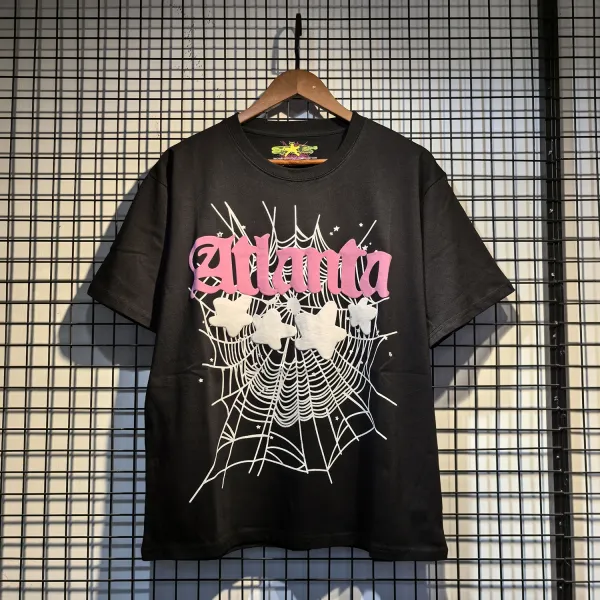 SP5DER Spider Web Graphic Gray T-Shirt - 17