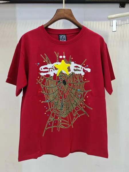SP5DER Spider Web Graphic Gray T-Shirt - 26