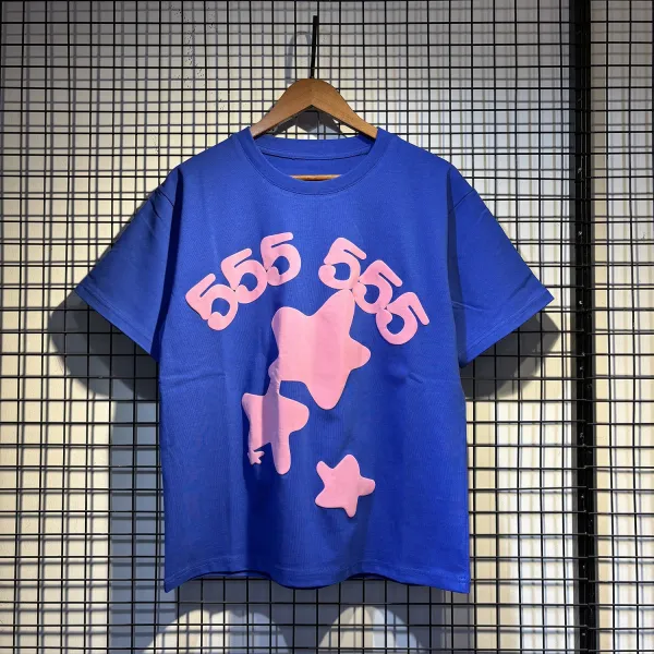 Design 555 Star Graphic Blue T-Shirt - 1