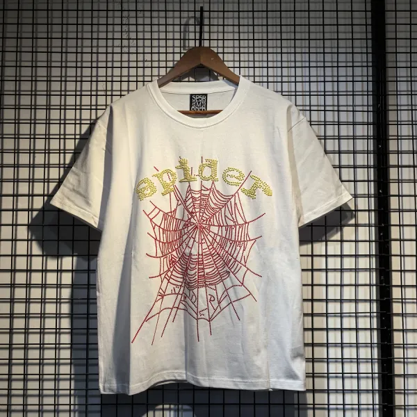 SP5DER Spider Web Graphic Gray T-Shirt - 39