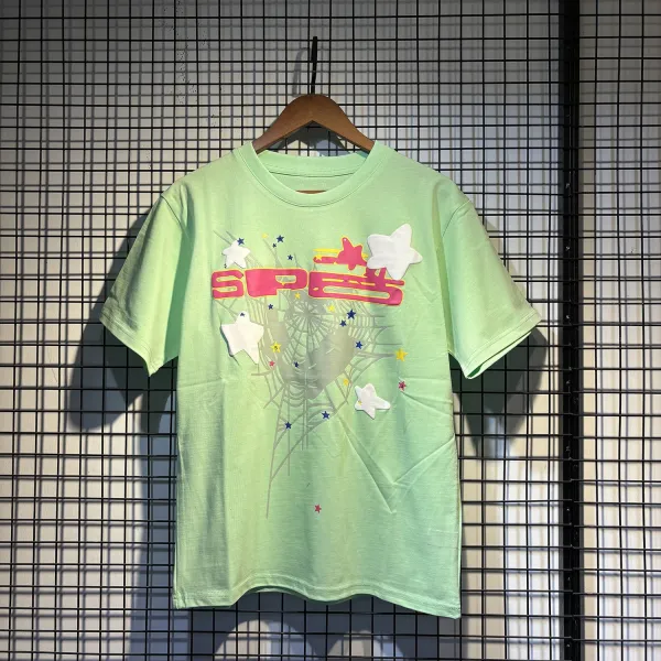 SP5DER Spider Web Graphic Gray T-Shirt - 36