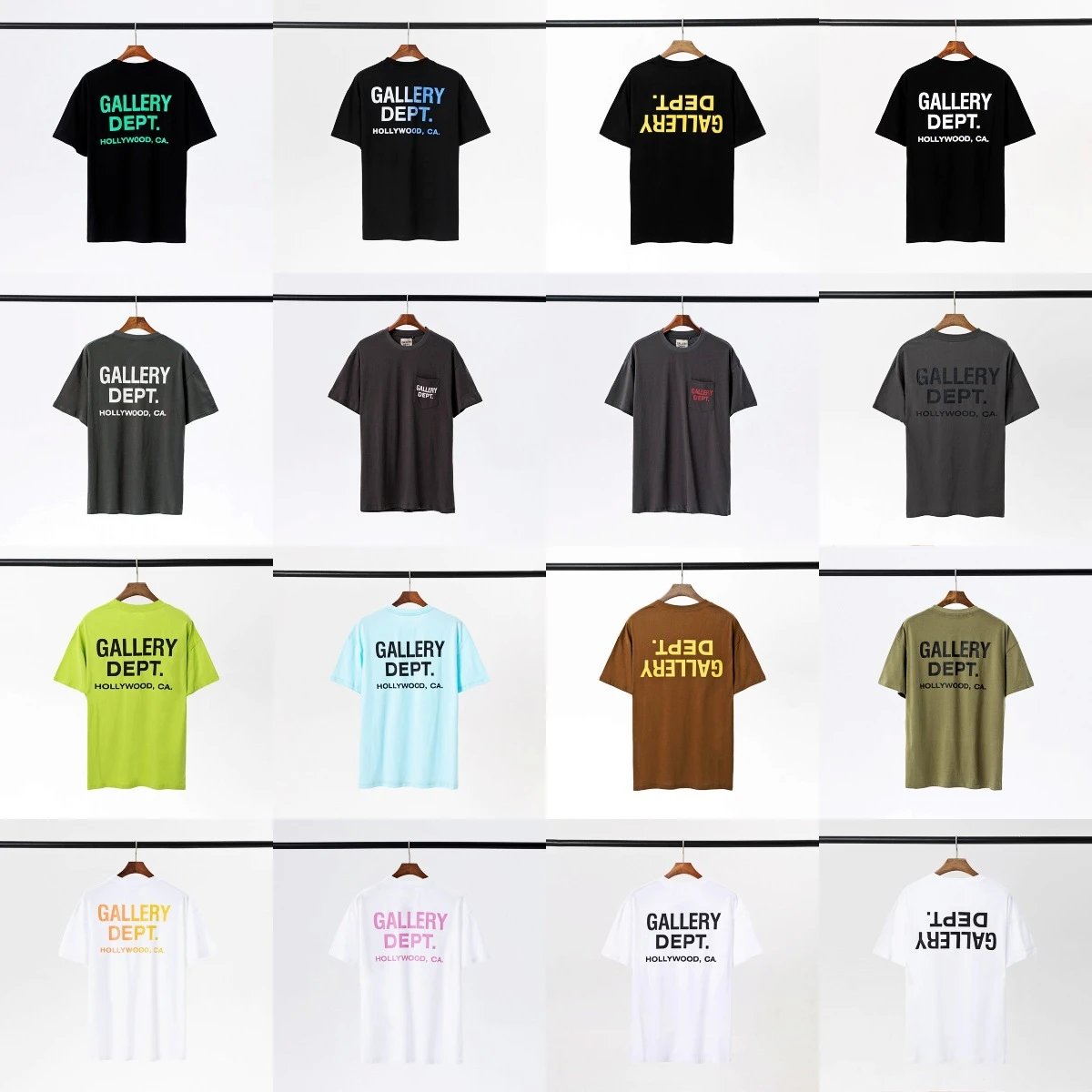 GALLERY DEPT classic lettering logo gradient-print short-sleeve t-shirt, couple's wear for men and women