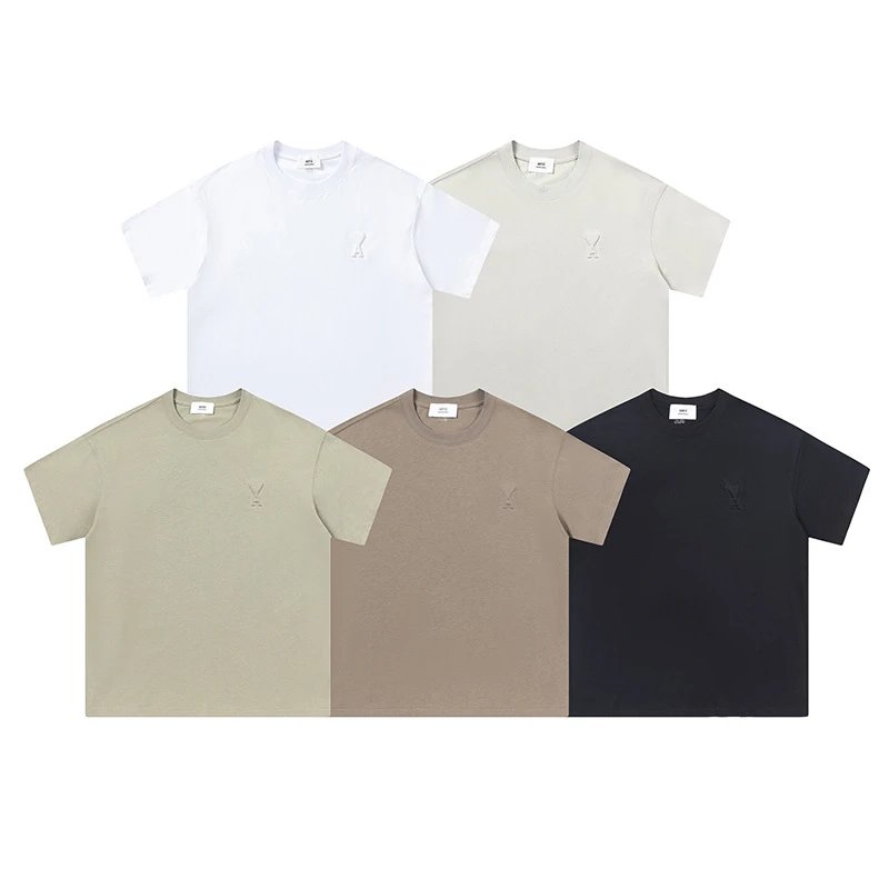 Ami Paris Minimalist Logo T-Shirt Yellow - 24