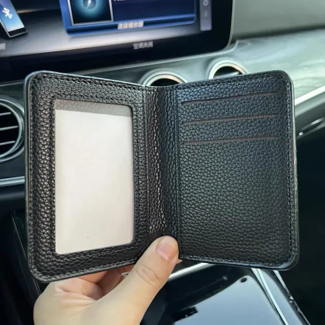 Chrome Hearts Wallets & Card Holders Black Leather Holder with Gothic Cross Hardware product detail image 3