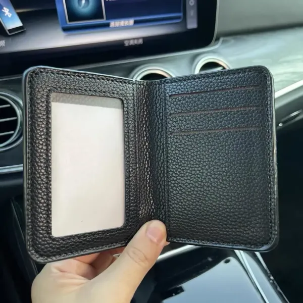 Chrome Hearts Cross Embossed Black Leather Card Holder - 4