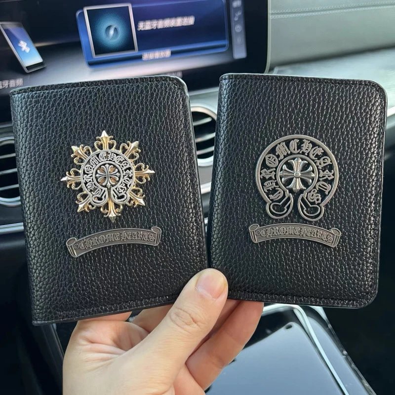 Chrome Hearts Wallets & Card Holders Black Leather Holder with Gothic Cross Hardware image 4