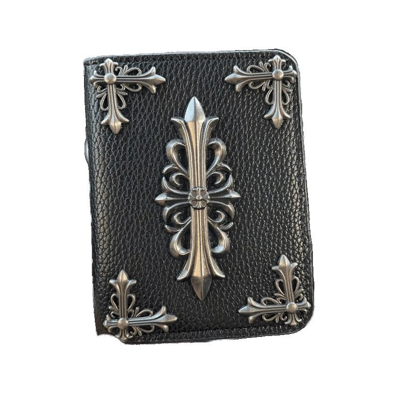 Chrome Hearts Wallets & Card Holders Black Leather Holder with Gothic Cross Hardware image 5
