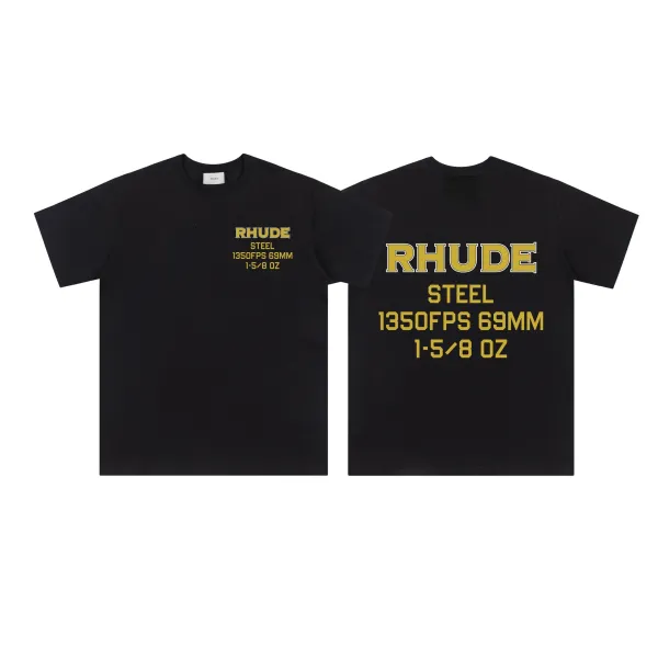 Rhude Steel 1350FPS 69MM 1-5 / 8 Oz Black T-Shirt - 1