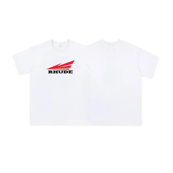 Rhude Logo Graphic White T-Shirt - 1