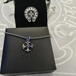 thumbnail for Croxin cross necklace trendy sense of quality Thai silver 925 non-fading cross flower diamond pendant sweater chain