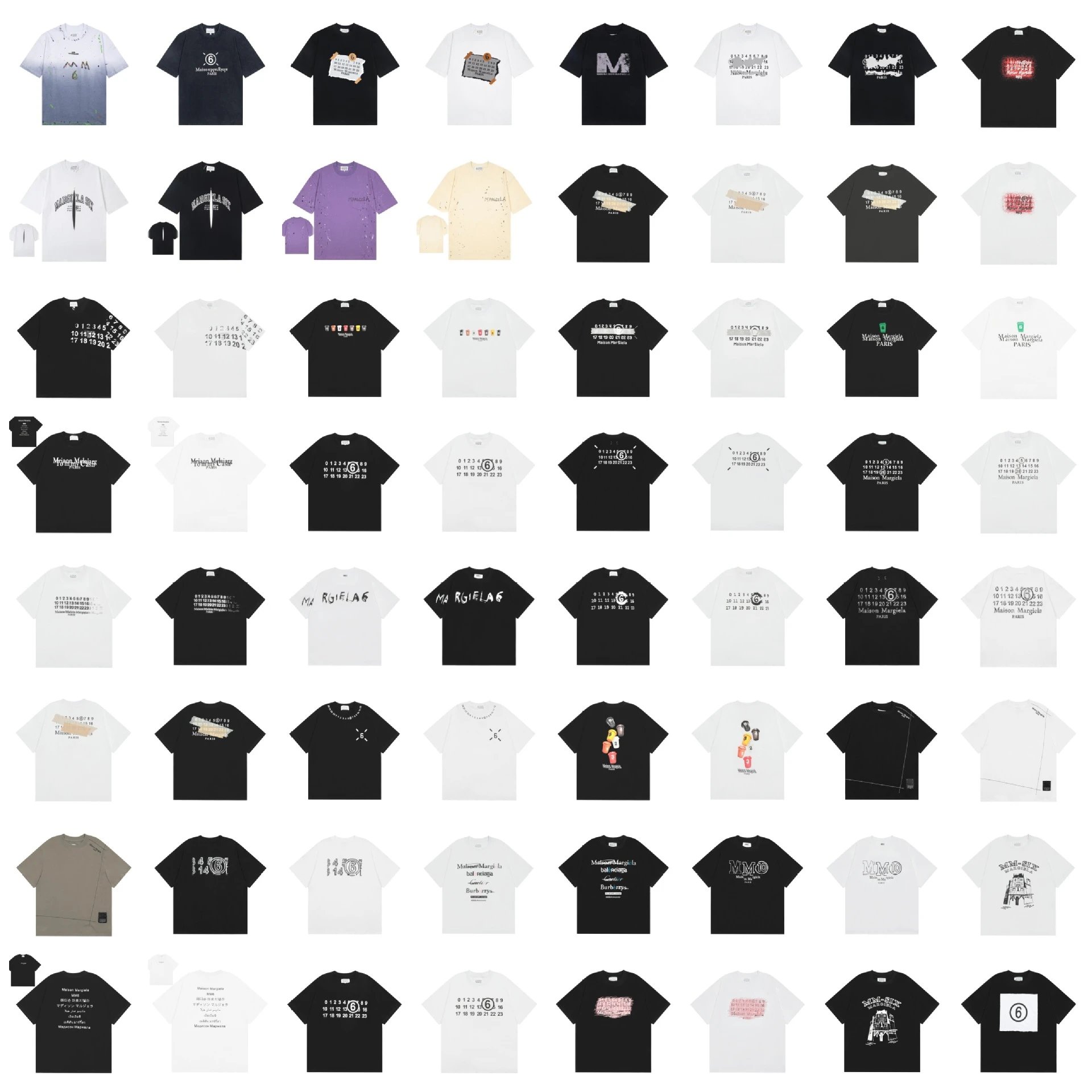 Maison Margiela MM6 Digital Print High-Quality Pure Cotton Men's T-Shirt Women's Short Sleeve Fashion Tee