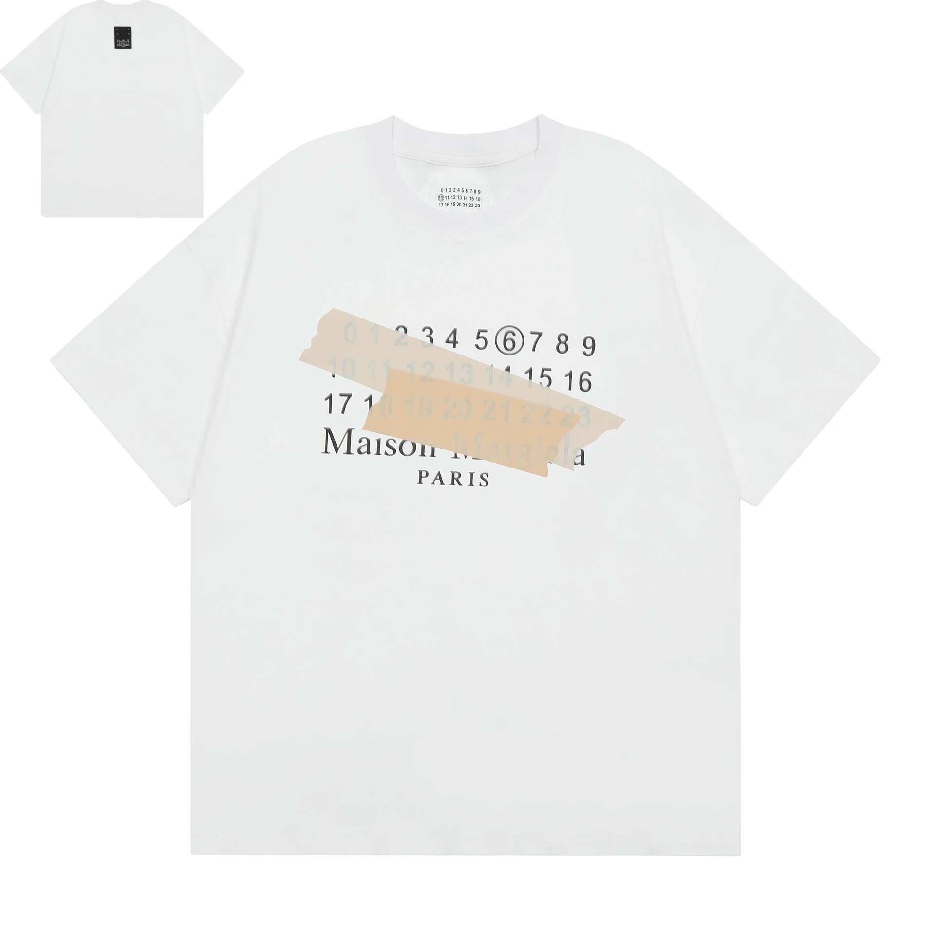 Maison Margiela T-Shirts Number Logo Graphic — M861 white