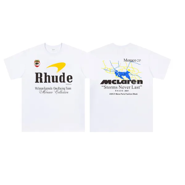 Rhude x McLaren Monaco Collection White T-Shirt - 1