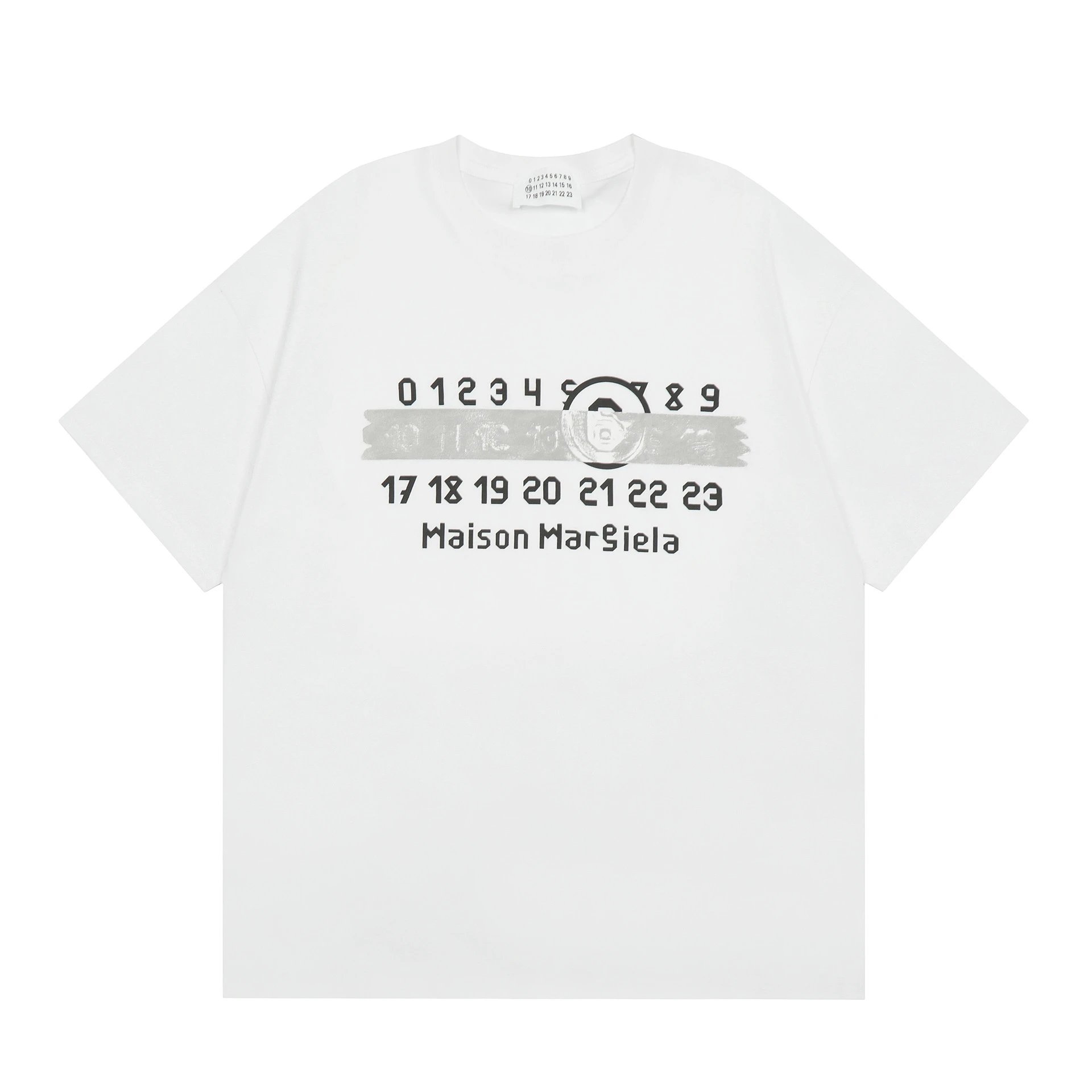 Maison Margiela T-Shirts Number Logo Graphic — M871 white