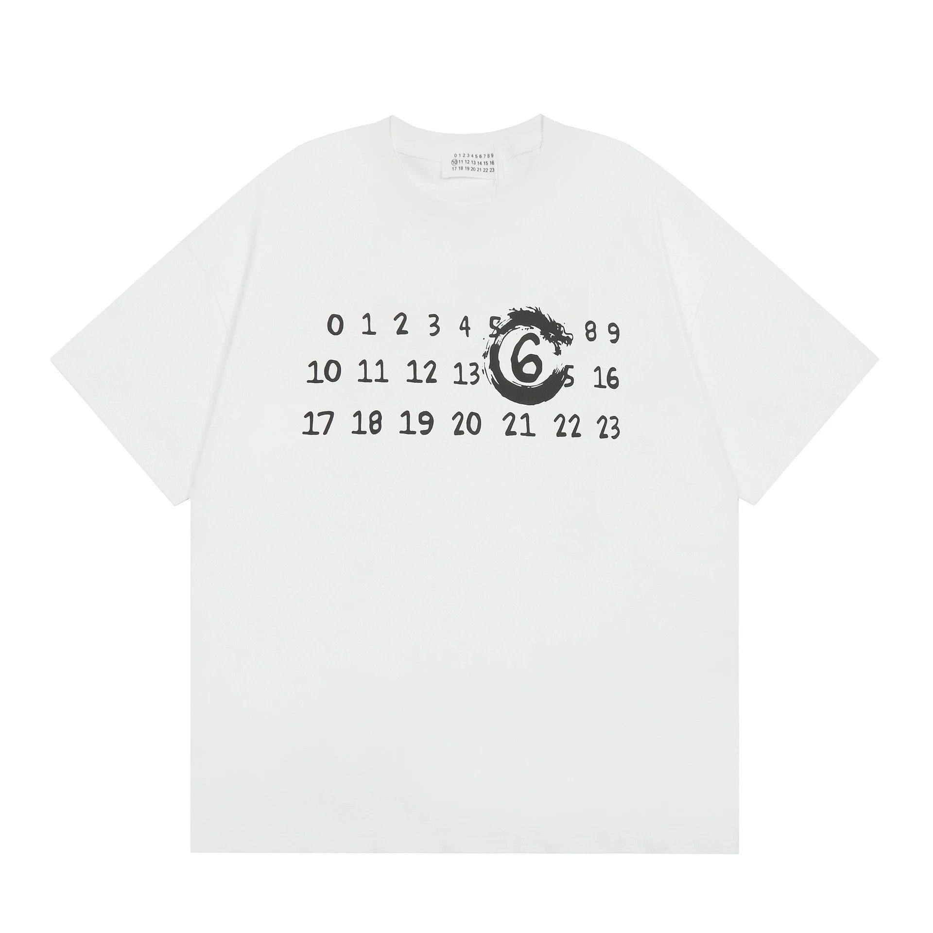 Maison Margiela T-Shirts Number Logo Graphic — M879 white