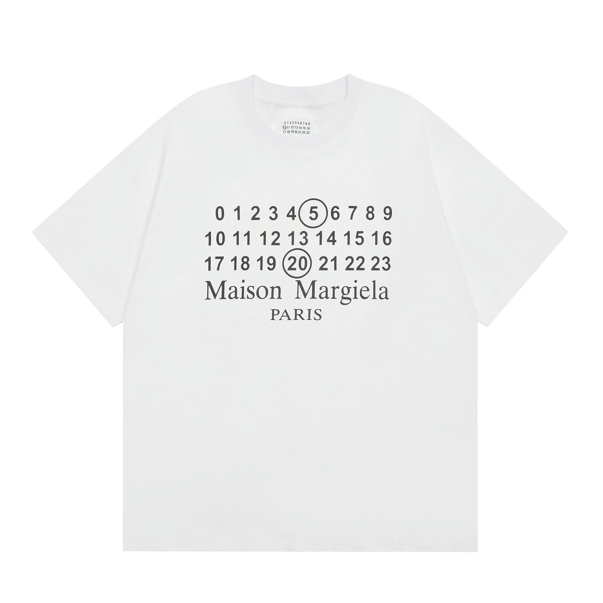 Maison Margiela T-Shirts Number Logo Graphic — M868 white