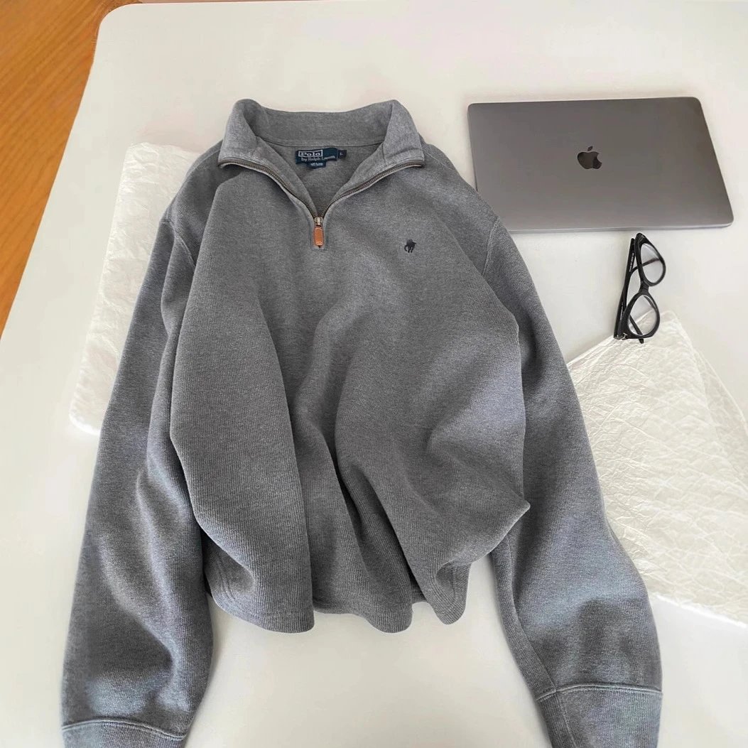 Ralph Lauren Grey Half-Zip Sweater