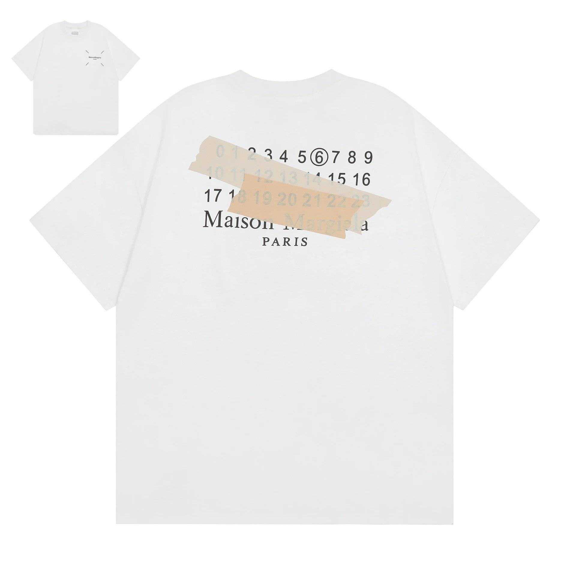Maison Margiela T-Shirts Number Logo Graphic — M869 white