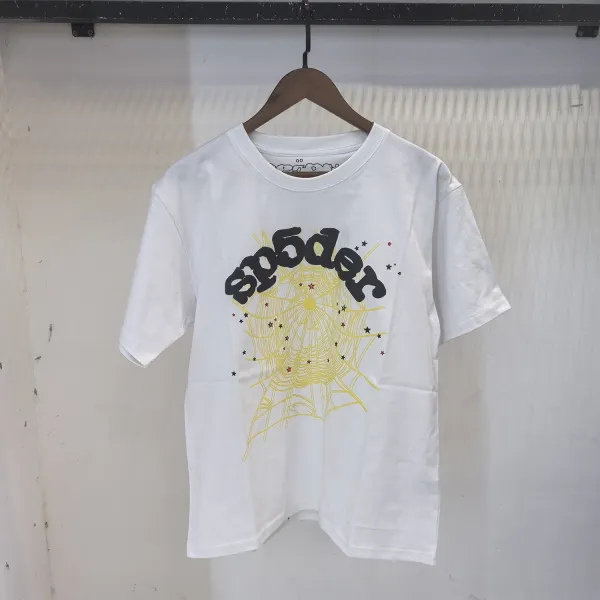 SP5DER Spider Web Graphic T-Shirt White - 1