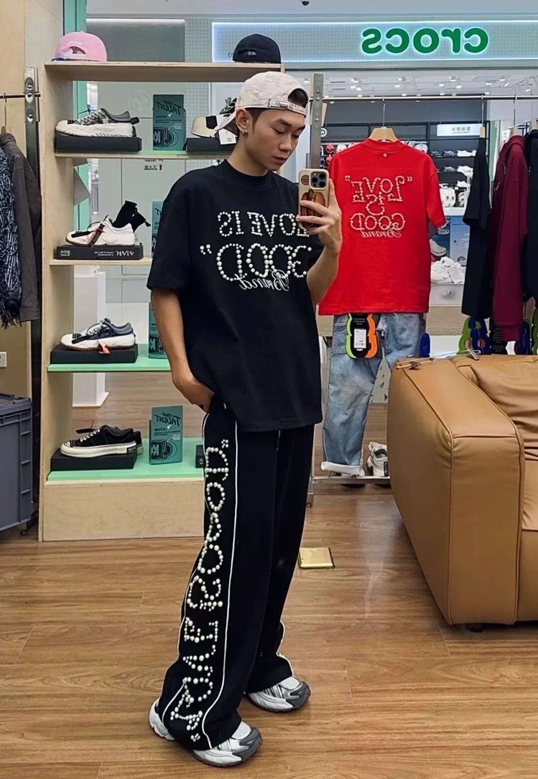 GOOD BRAND Love Is Good Embellished Track Pants Black - 6
