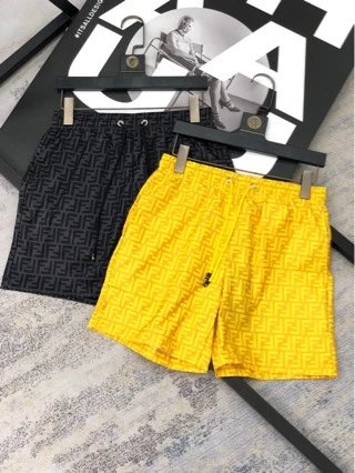 Trendy Men's Beach Shorts Dual F Letter Monster Quick Dry