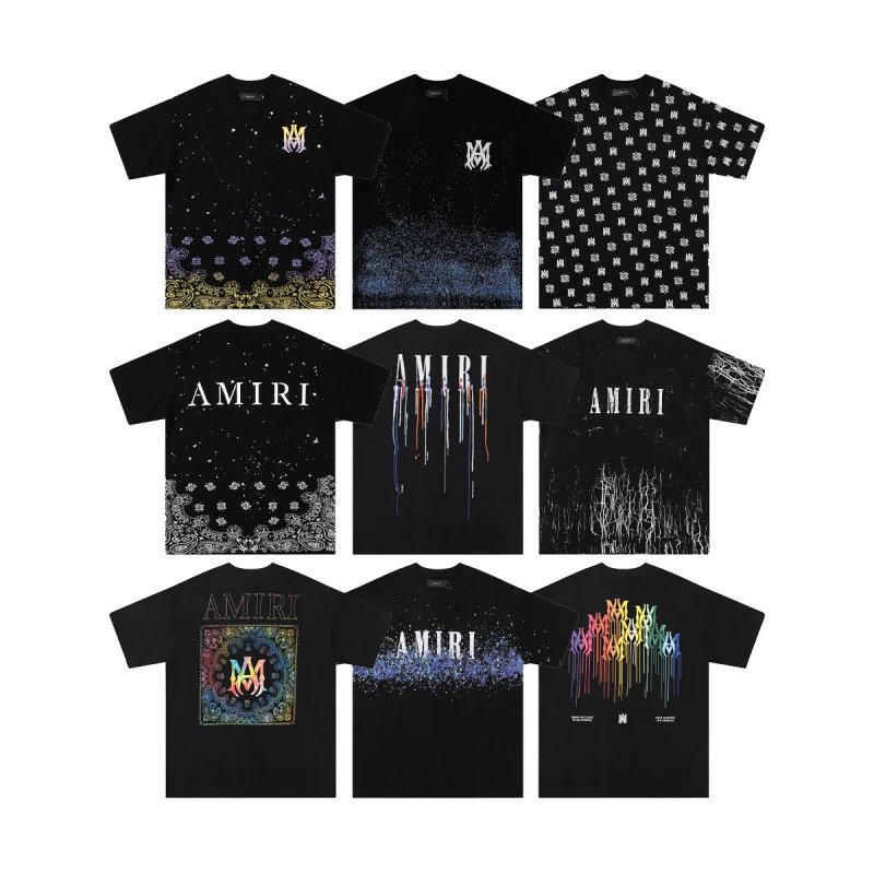 Ami Fluid Ink Splatter Logo Short Sleeve T-Shirt
