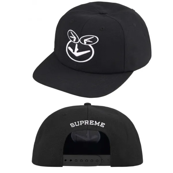 Supreme x The Hundreds Arrow Logo Snapback Black Baseball Cap - 1