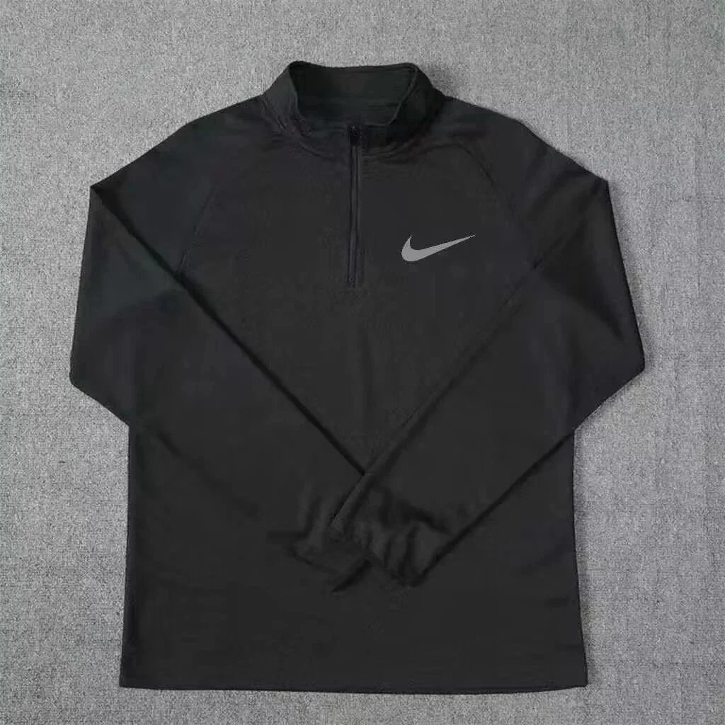 Reflective Trim Black Half-Zip