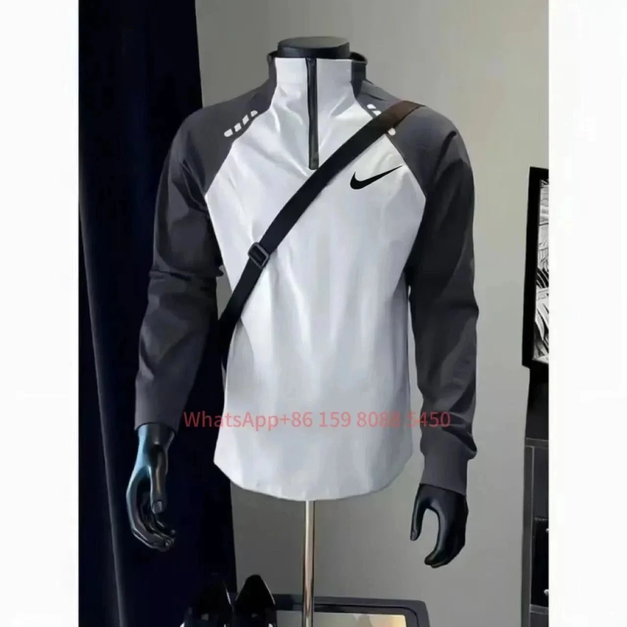 Black/White with Black Zipper