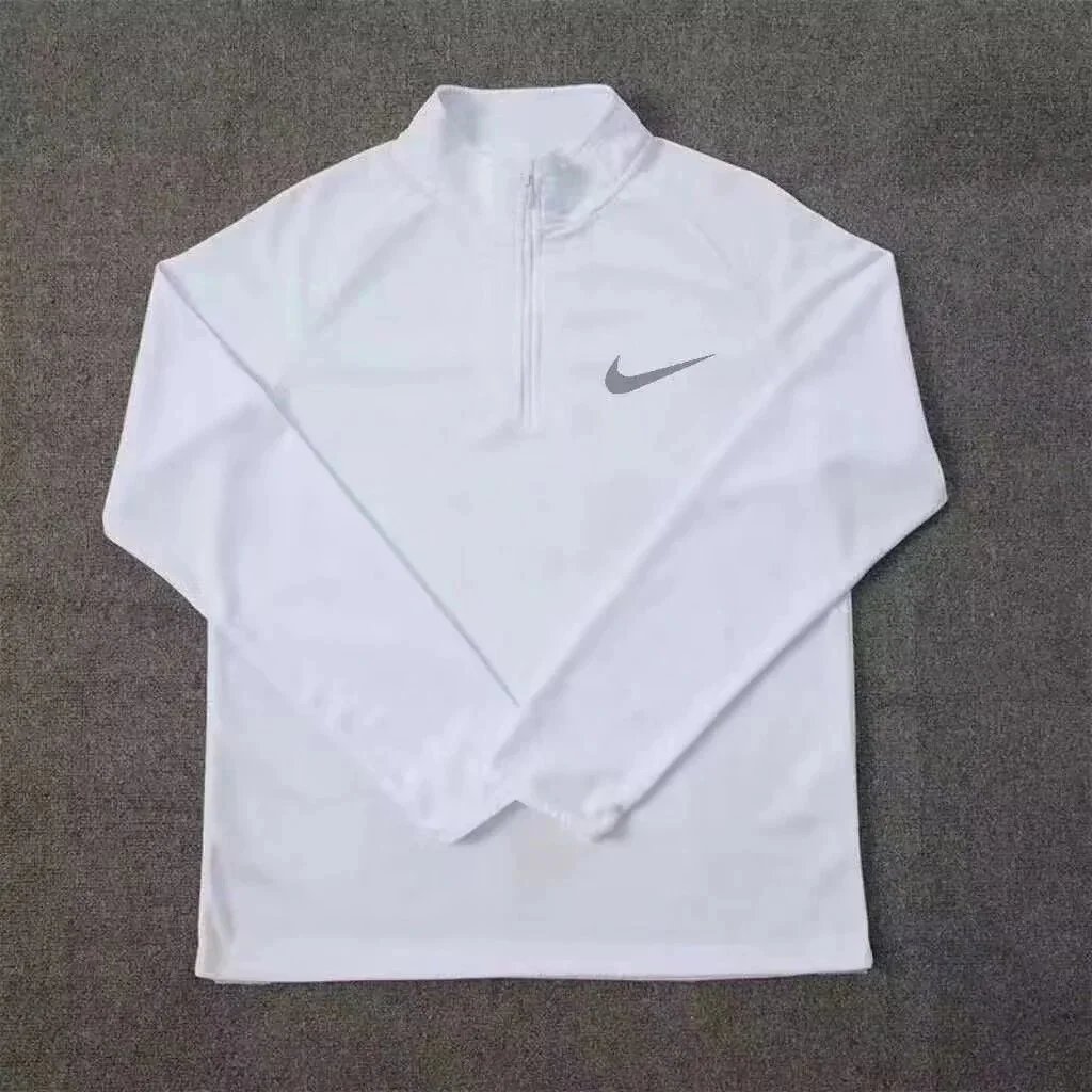 Reflective Trim White Half-Zip