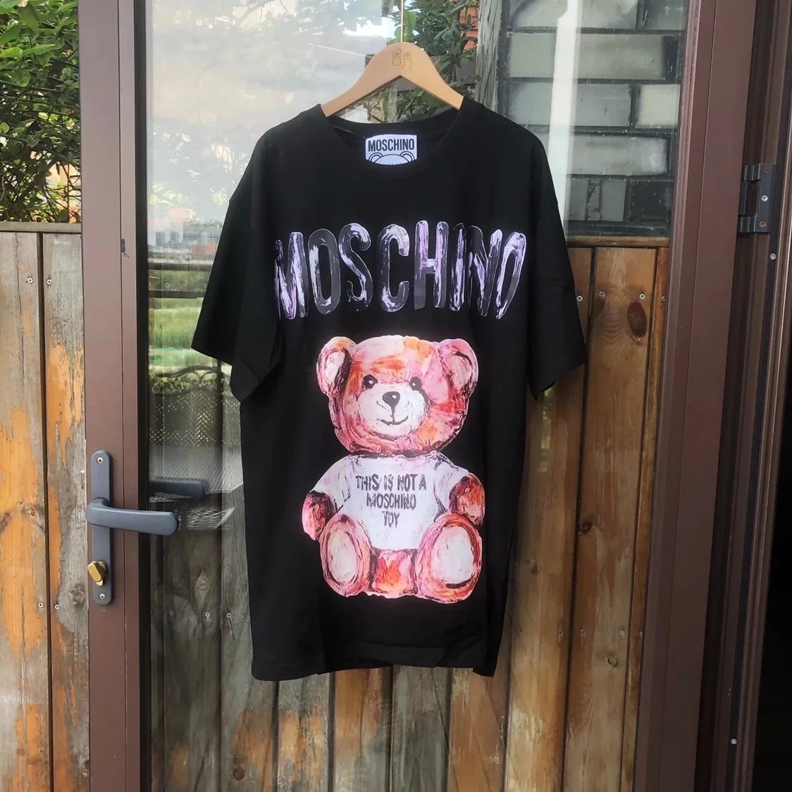 「GIRLSHOW支线」【新】Moschino 蜡画印花蜡笔印花小熊短袖情侣T恤短袖