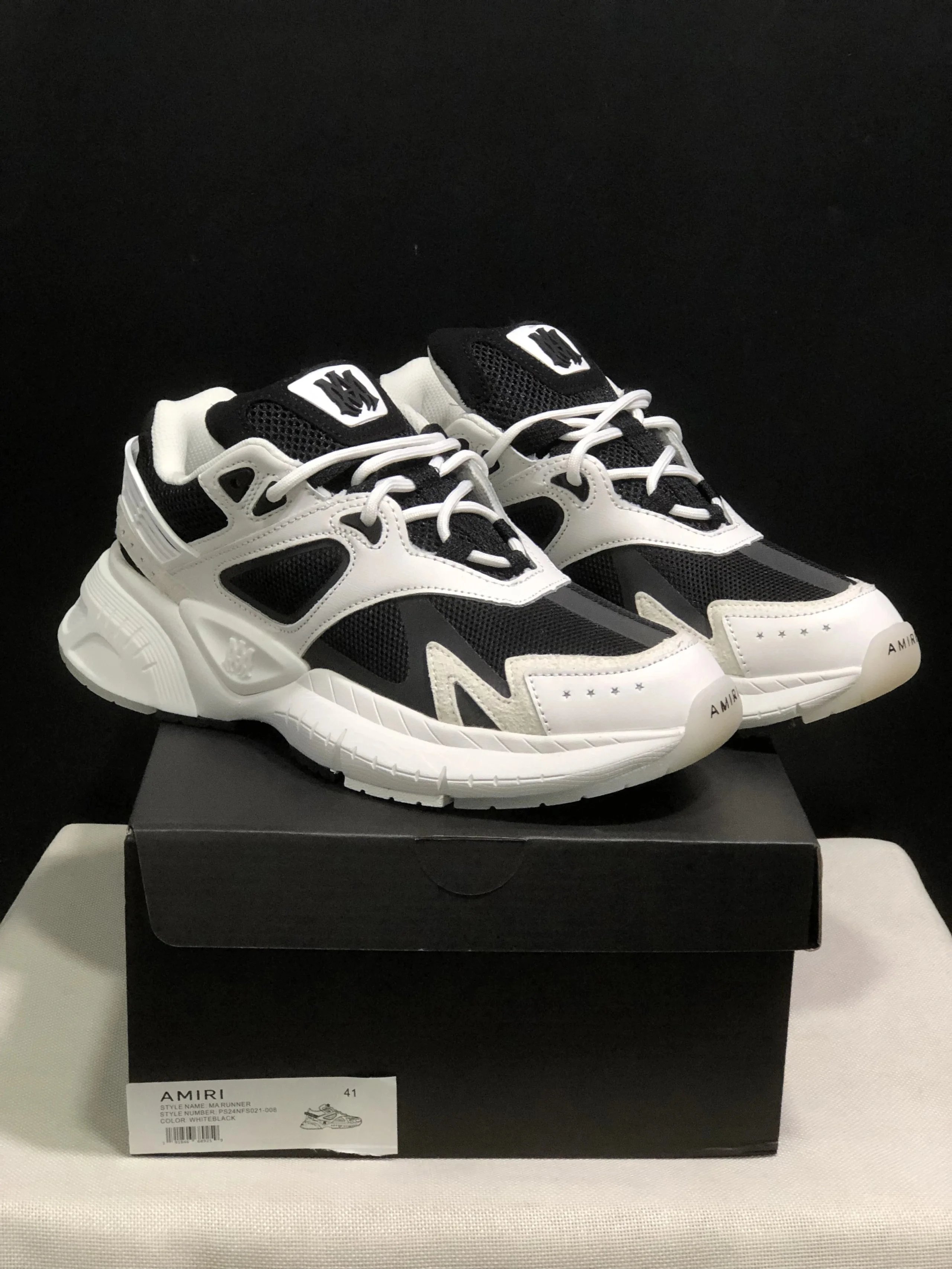 Amiri MA Runner White/Black Chunky Sneakers